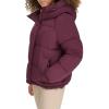 DOCKERS womens Water Resistant Quilted Bubble Puffer Jacket With Hood(Wine)
