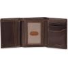 DOCKERS Men’s Extra Capacity Slim Profile Trifold Wallet with Multiple Card Slots and ID Window(Brown Logo Ornament)