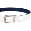 DOCKERS Men’s Reversible Stretch Fabric Belt – Spring/Summer Belt, Golf Belt(White/Navy)
