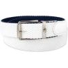 DOCKERS Men’s Reversible Stretch Fabric Belt – Spring/Summer Belt, Golf Belt(White/Navy)