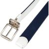 DOCKERS Men’s Reversible Stretch Fabric Belt – Spring/Summer Belt, Golf Belt(White/Navy)
