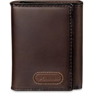 DOCKERS Men’s Extra Capacity Slim Profile Trifold Wallet with Multiple Card Slots and ID Window(Brown Logo Ornament)