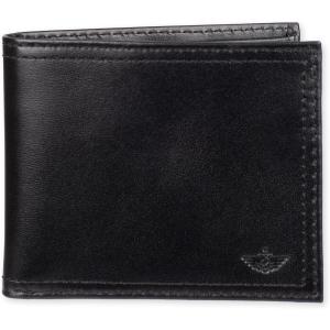 Dockers Men’s Bifold Leather Wallet – Thin Slimfold RFID Blocking Security Smart Extra Capacity(Black Emboss)
