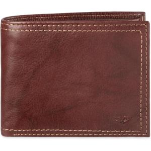 Dockers Men’s Bifold Leather Wallet – Thin Slimfold RFID Blocking Security Smart Extra Capacity(Brown)