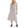 Dockers Women’s Short Sleeve Midi Dress(Cherry Bomb – Anzhu Stripe)