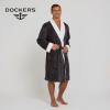 DOCKERS Mens Bath Robe for Men Plush Sherpa Shower Robe with Pockets(Black)