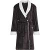 DOCKERS Mens Bath Robe for Men Plush Sherpa Shower Robe with Pockets(Black)