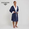 DOCKERS Mens Bath Robe for Men Plush Sherpa Shower Robe with Pockets(Navy)