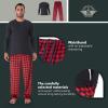 DOCKERS Men’s Pajama Sets, Plaid PJ Pants for Men Lounge Set Long Sleeve Shirt Plaid Bottoms(Black)