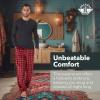 DOCKERS Men’s Pajama Sets, Plaid PJ Pants for Men Lounge Set Long Sleeve Shirt Plaid Bottoms(Black)
