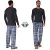 DOCKERS Men’s Pajama Sets, Plaid PJ Pants for Men Lounge Set Long Sleeve Shirt Plaid Bottoms(Charcoal)
