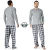 DOCKERS Men’s Pajama Sets, Plaid PJ Pants for Men Lounge Set Long Sleeve Shirt Plaid Bottoms(Dark Grey)