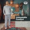 DOCKERS Men’s Pajama Sets, Plaid PJ Pants for Men Lounge Set Long Sleeve Shirt Plaid Bottoms(Dark Grey)