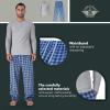 DOCKERS Men’s Pajama Sets, Plaid PJ Pants for Men Lounge Set Long Sleeve Shirt Plaid Bottoms(Heather Grey)