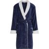 DOCKERS Mens Bath Robe for Men Plush Sherpa Shower Robe with Pockets(Navy)