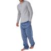 DOCKERS Men’s Pajama Sets, Plaid PJ Pants for Men Lounge Set Long Sleeve Shirt Plaid Bottoms(Heather Grey)