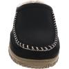 DOCKERS Mens Slipper, Rugged Clog Moc Toe with Sherpa Lining, Tan and Black, Sizes 9 to 14(Black)