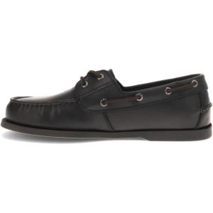 DOCKERS Mens Vargas Leather Casual Classic Boat Shoe(Black)