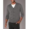 Dockers Mens Regular Fit Long Sleeve Cardigan Sweater(Dark Grey Heather)