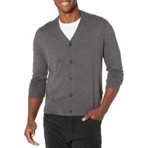 Dockers Mens Regular Fit Long Sleeve Cardigan Sweater(Dark Grey Heather)