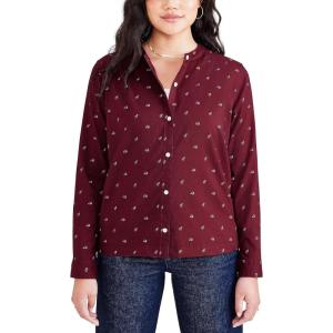 Dockers Womens Regular Fit Long Sleeve Button Down ShirtButton Down Shirt(Bridge Tibetan Red (Twill))