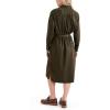 Dockers Womens Relaxed Fit Long Sleeve Dress(Forest Night Green)