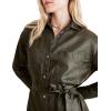 Dockers Womens Relaxed Fit Long Sleeve Dress(Forest Night Green)