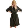 Dockers Womens Relaxed Fit Long Sleeve Dress(Forest Night Green)