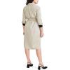 Dockers Womens Relaxed Fit Long Sleeve Dress(Sahara Khaki)