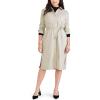 Dockers Womens Relaxed Fit Long Sleeve Dress(Sahara Khaki)