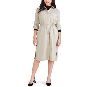 Dockers Womens Relaxed Fit Long Sleeve Dress(Sahara Khaki)