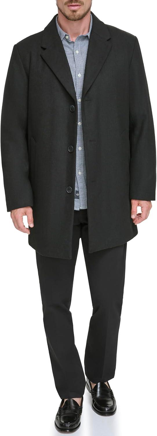 image:imageDOCKERS mens Henry Wool Blend Top Coat Regular and Big amp Tall SizesBlack Without Bib