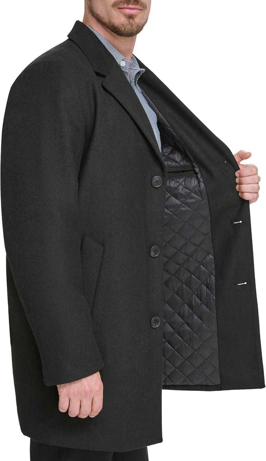 image:imageDOCKERS mens Henry Wool Blend Top Coat Regular and Big amp Tall SizesBlack Without Bib