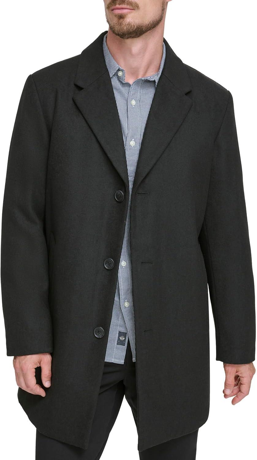 image:imageDOCKERS mens Henry Wool Blend Top Coat Regular and Big amp Tall SizesBlack Without Bib
