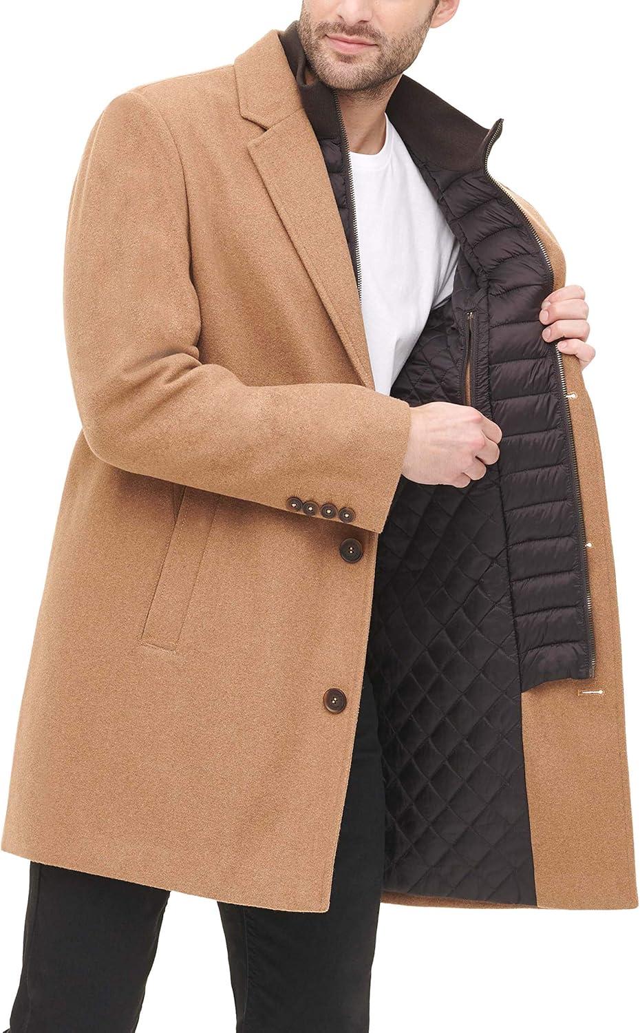 image:imageDOCKERS mens Henry Wool Blend Top Coat Regular and Big amp Tall SizesCamel
