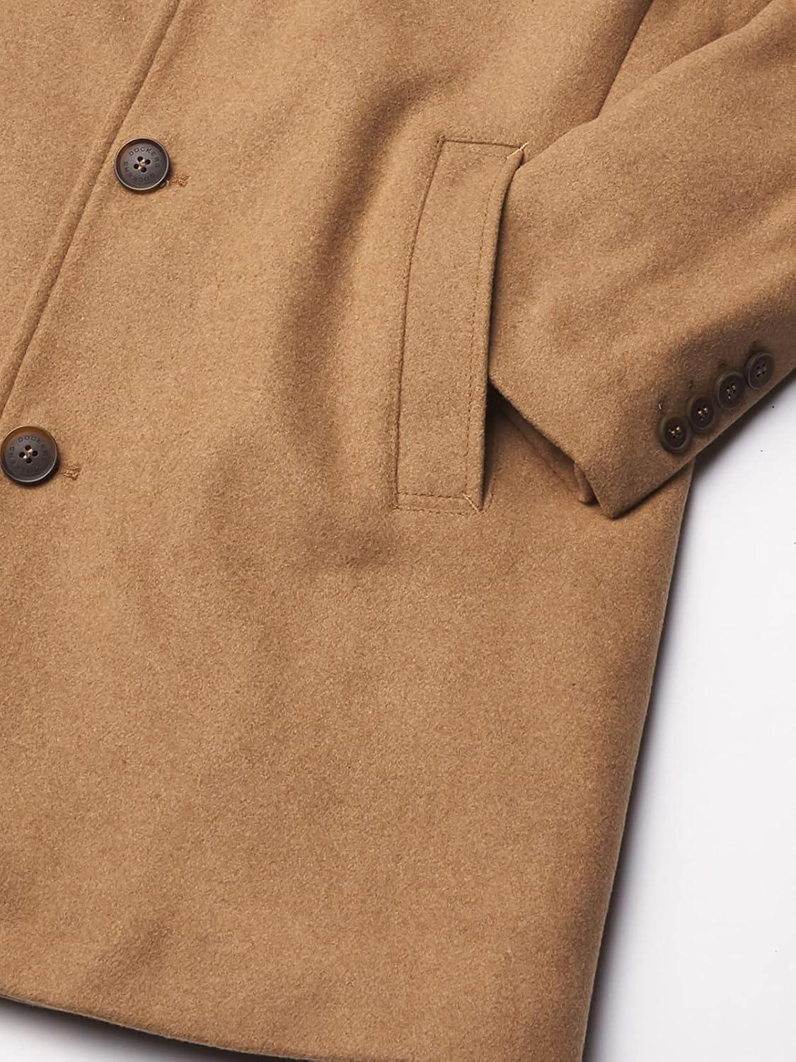 image:imageDOCKERS mens Henry Wool Blend Top Coat Regular and Big amp Tall SizesCamel