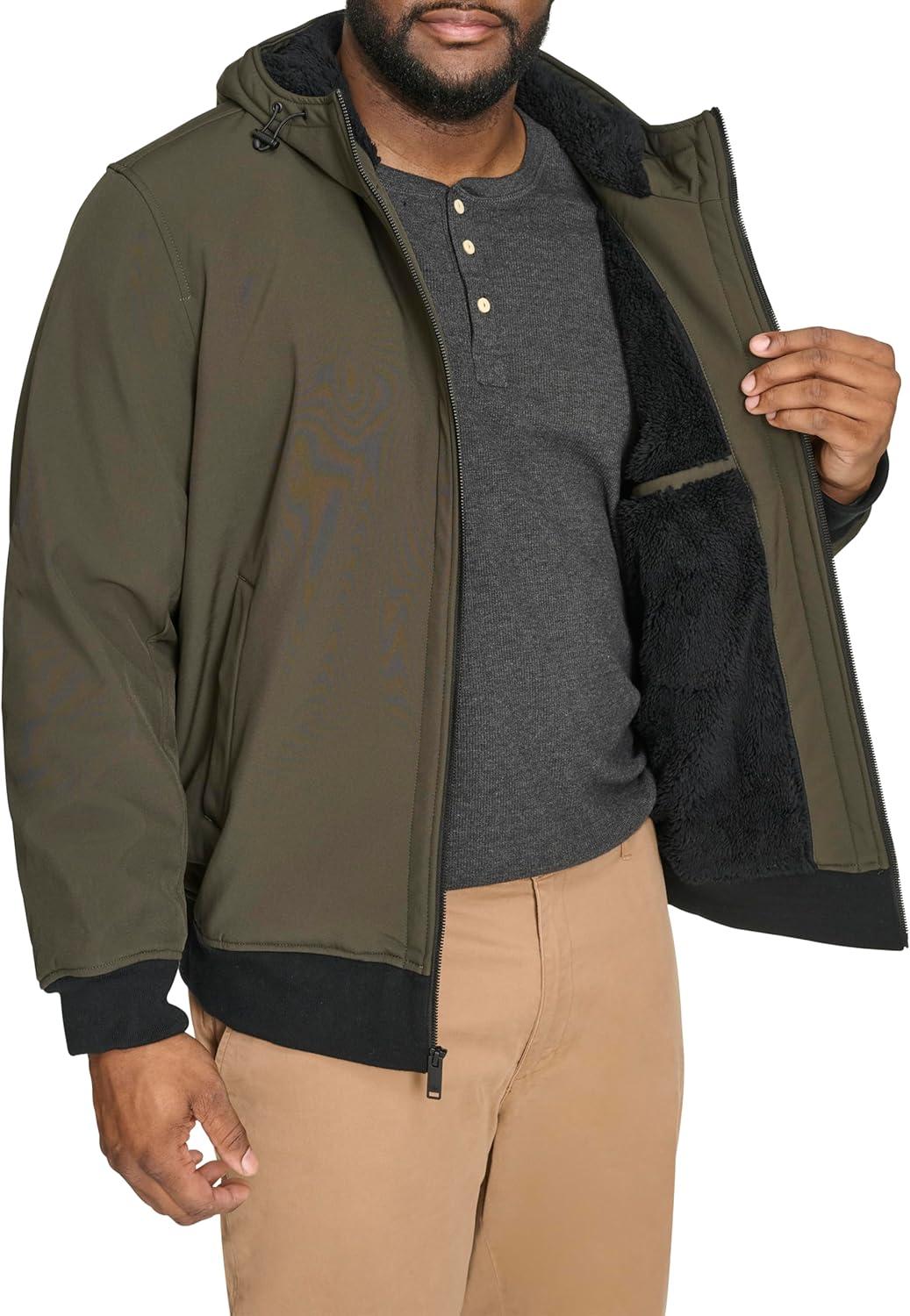 image:imageDOCKERS mens Softshell Sherpa Lined Bomber Jacket Standard and Big amp TallOlive