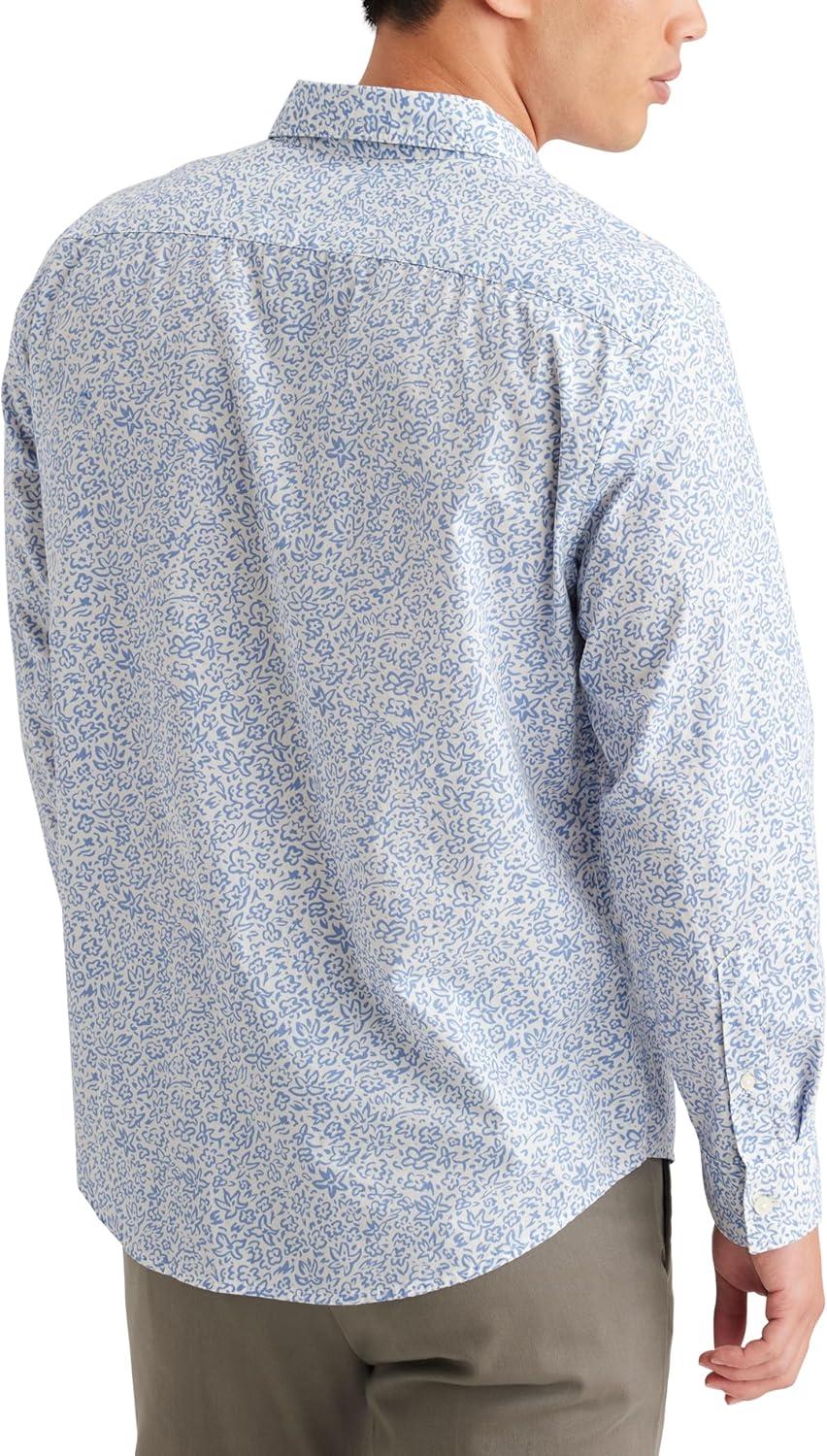 image:imageDockers Mens Regular Fit Long Sleeve Casual Shirt Regular and Big amp TallGrove Floral Bel Air Blue