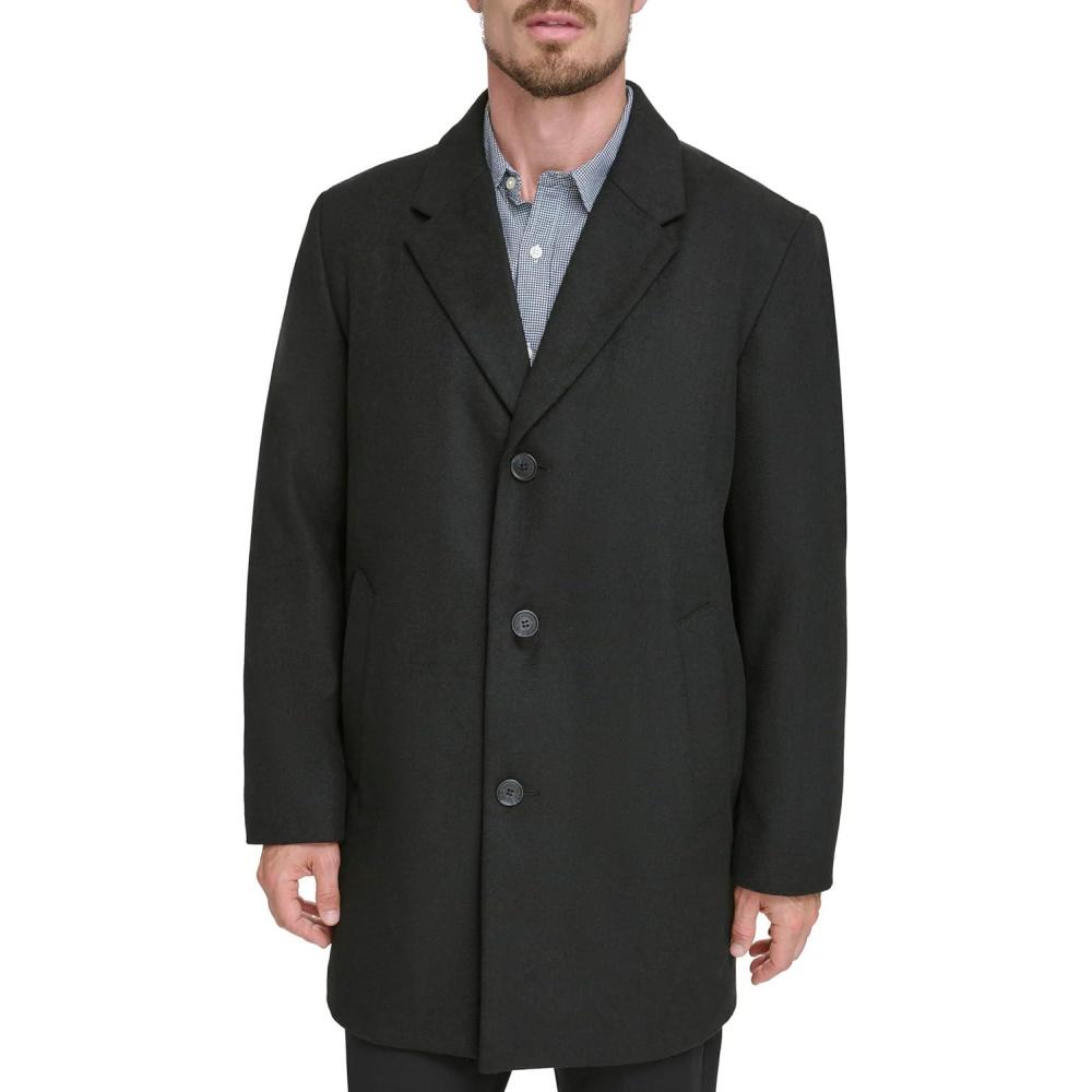 image:imageDOCKERS mens Henry Wool Blend Top Coat Regular and Big amp Tall SizesBlack Without Bib