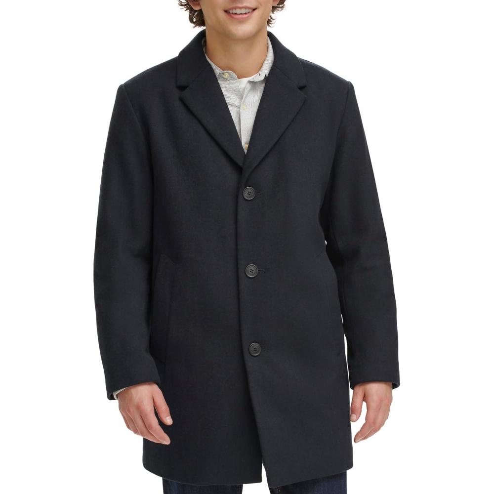 image:imageDOCKERS mens Henry Wool Blend Top Coat Regular and Big amp Tall SizesNavy Without Bib