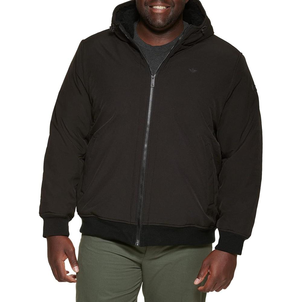 image:imageDOCKERS mens Softshell Sherpa Lined Bomber Jacket Standard and Big amp TallBlack