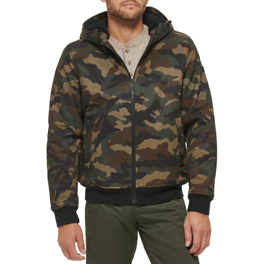image:imageDOCKERS mens Softshell Sherpa Lined Bomber Jacket Standard and Big amp TallCamouflage