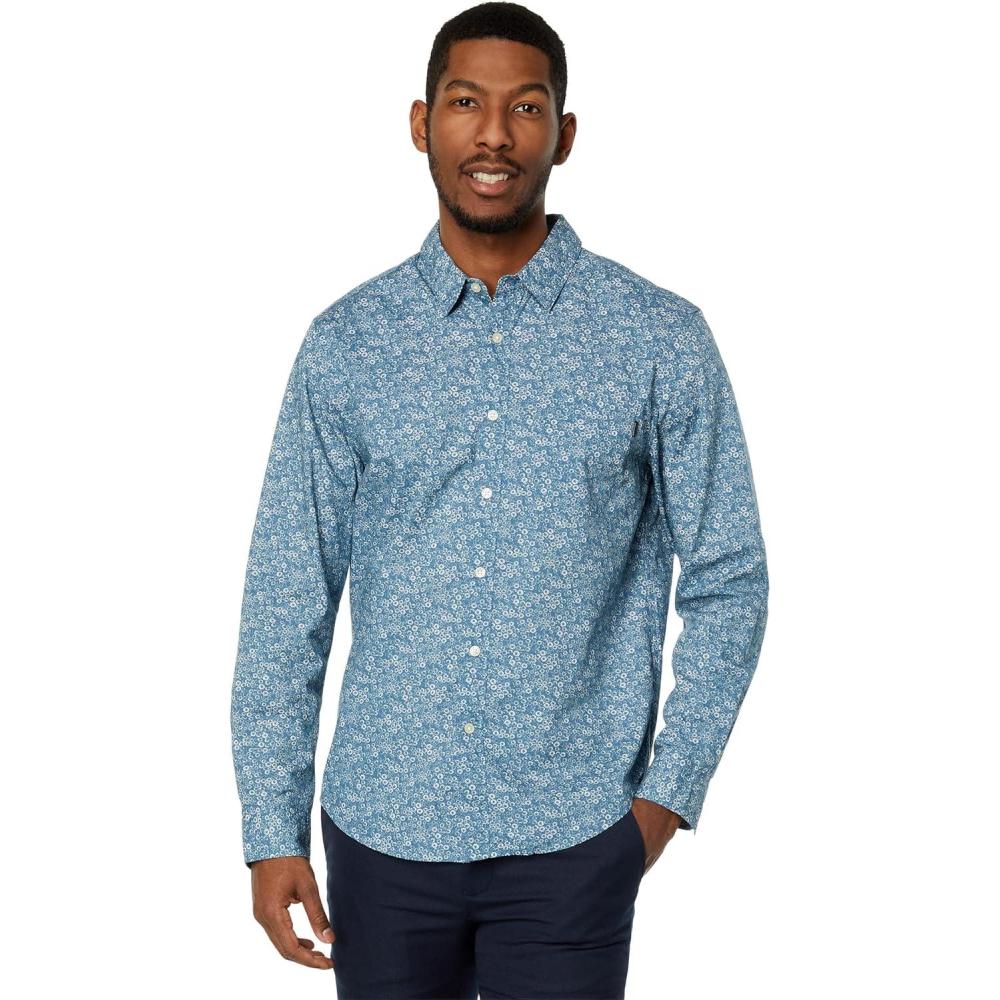 image:imageDockers Mens Regular Fit Long Sleeve Casual Shirt Regular and Big amp TallOceanview Blue Dillon Print