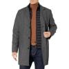 DOCKERS mens Henry Wool Blend Top Coat (Regular and Big & Tall Sizes)(Charcoal Herringbone)