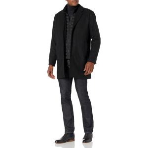 DOCKERS mens Henry Wool Blend Top Coat (Regular and Big & Tall Sizes)(Black)