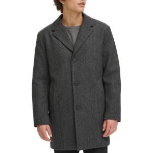 DOCKERS mens Henry Wool Blend Top Coat (Regular and Big & Tall Sizes)(Herringbone (Without Bib))