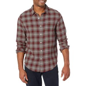 Dockers Men’s Regular Fit Long Sleeve Casual Shirt (Regular and Big & Tall)(Bitter Chocolate Plaid)