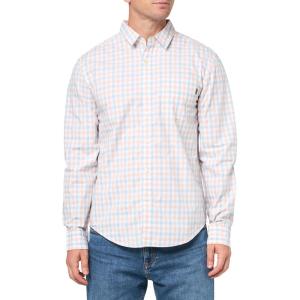 Dockers Men’s Regular Fit Long Sleeve Casual Shirt (Regular and Big & Tall)(Masdeval Lucent White Plaid)