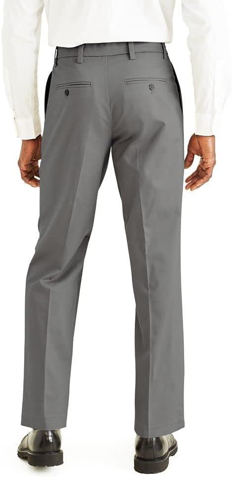 image:imageDockers Mens Classic Fit Signature Lux Cotton Stretch PantsPleated Regular and Big amp TallBurma Grey