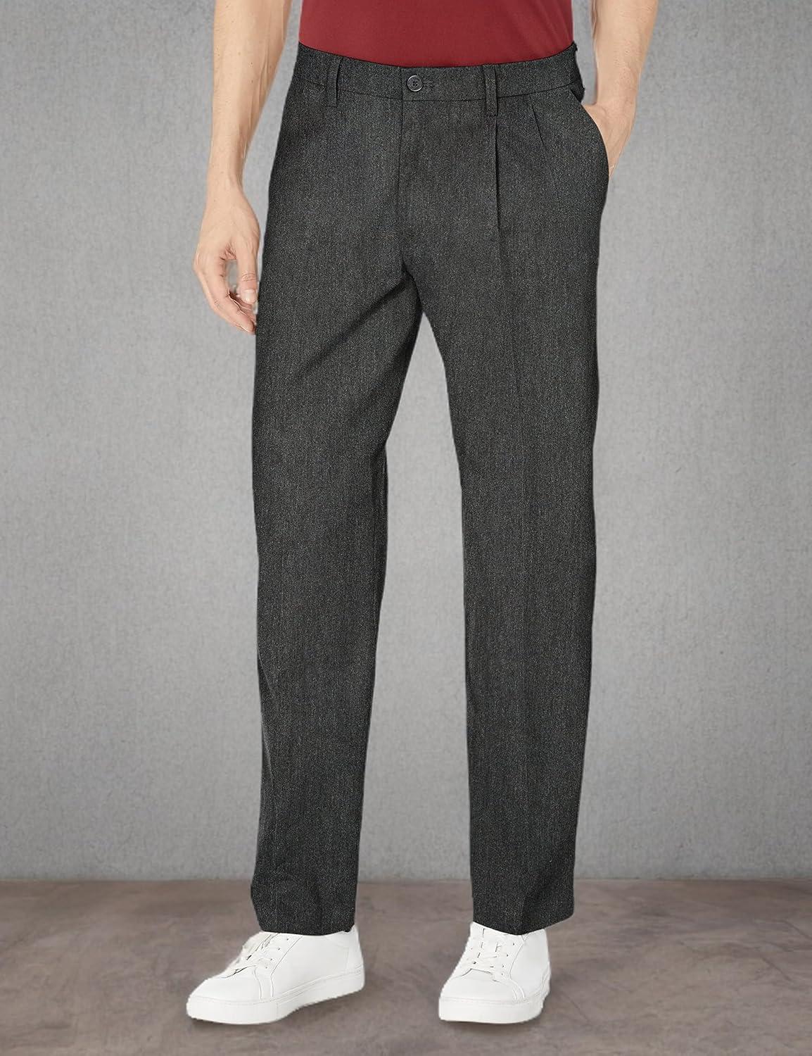 image:imageDockers Mens Classic Fit Signature Lux Cotton Stretch PantsPleated Regular and Big amp TallCharcoal Heather